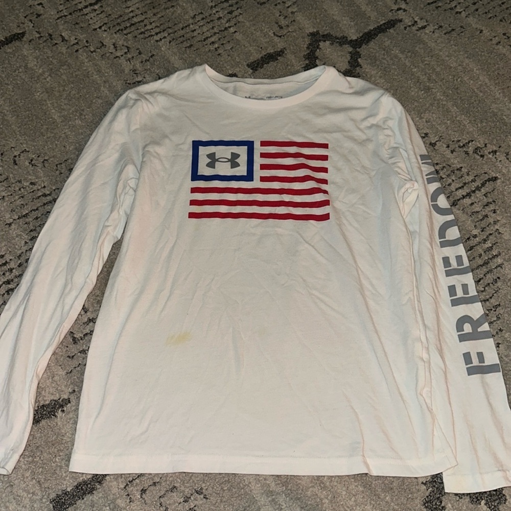 Under Armour Boy’s Freedom‎ Flag Long Sleeve Tee size Medium